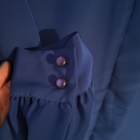 Vintage Sophisticates by Pendleton Petite Button Down Blouse Size 16 Blue - Picture 7 of 14